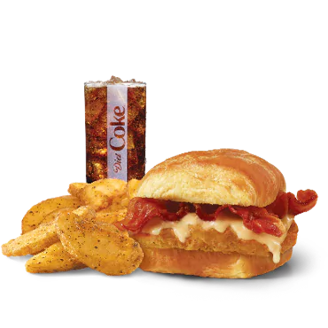 Wendy’s Breakfast Menu 2026 – Prices, Calories & Deals 1 Maple Bacon Chicken Croissant Combo at Wendy's Breakfast.